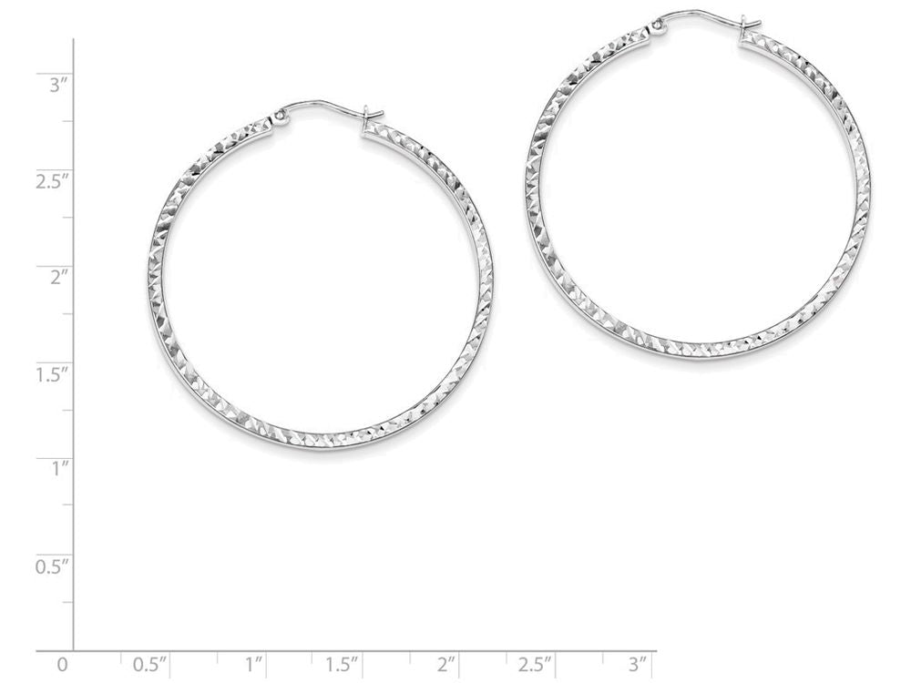 FJC Finejewelers Sterling Silver Bright Cut 2x45mm Square Tube Hoop Earrings