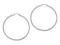 FJC Finejewelers Sterling Silver Bright Cut 2x60mm Square Tube Hoop Earrings