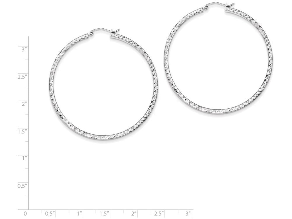 FJC Finejewelers Sterling Silver Bright Cut 2x50mm Square Tube Hoop Earrings