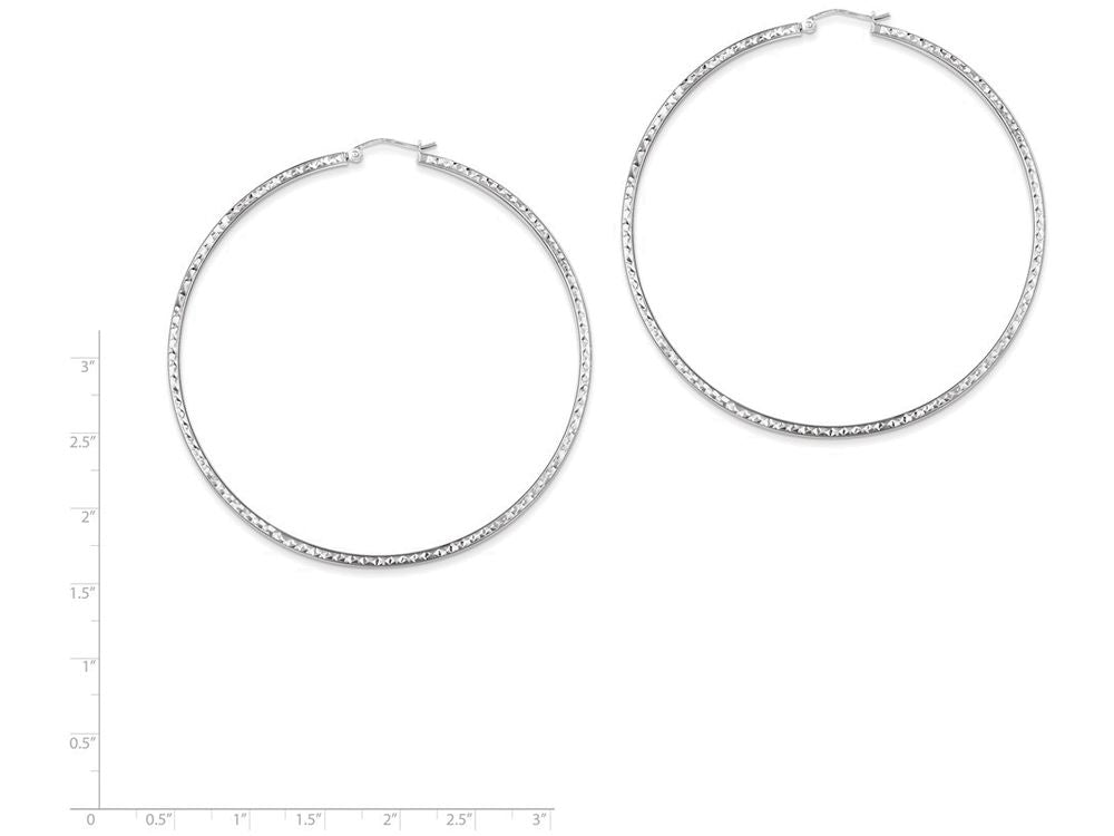 FJC Finejewelers Sterling Silver Bright Cut 2x70mm Square Tube Hoop Earrings