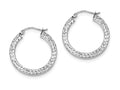 FJC Finejewelers Sterling Silver Bright Cut 3x25mm Square Tube Hoop Earrings