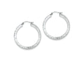 FJC Finejewelers Sterling Silver Bright Cut 3x35mm Square Tube Hoop Earrings
