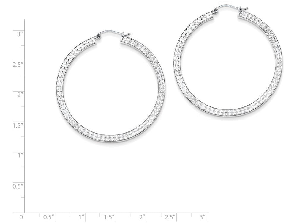 FJC Finejewelers Sterling Silver Bright Cut 3x45mm Square Tube Hoop Earrings