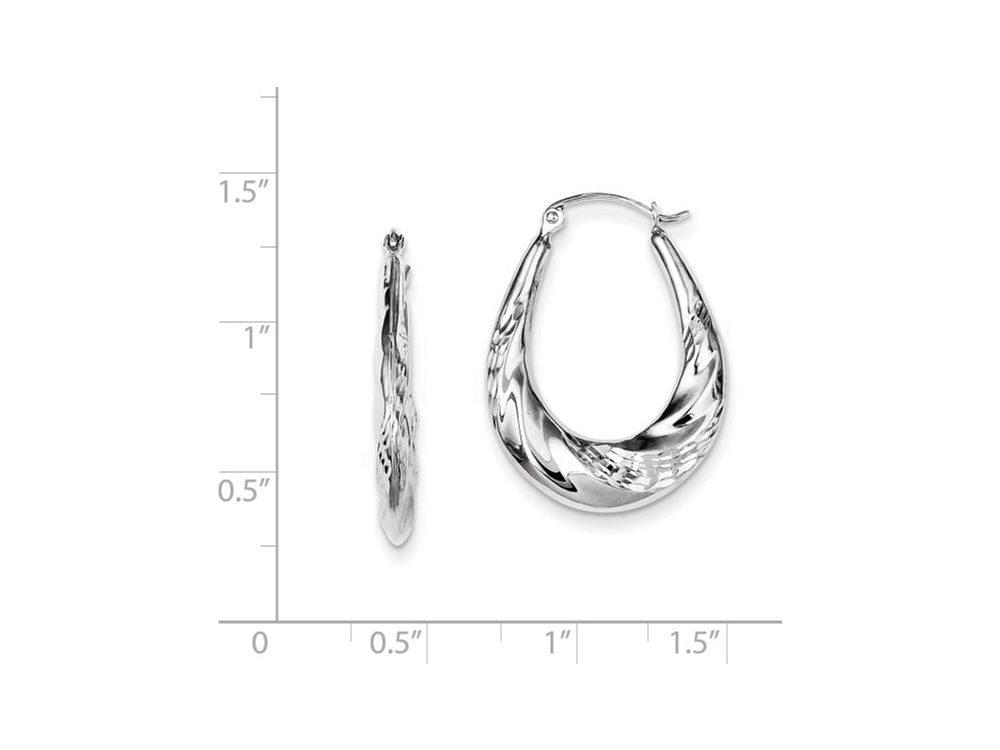 FJC Finejewelers Sterling Silver Bright Cut Scalloped Hoop Earrings