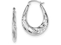 FJC Finejewelers Sterling Silver Bright Cut Scalloped Hoop Earrings