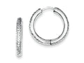 FJC Finejewelers Sterling Silver Rhodium Polished Bright Cut Hinged Hoop Earrings