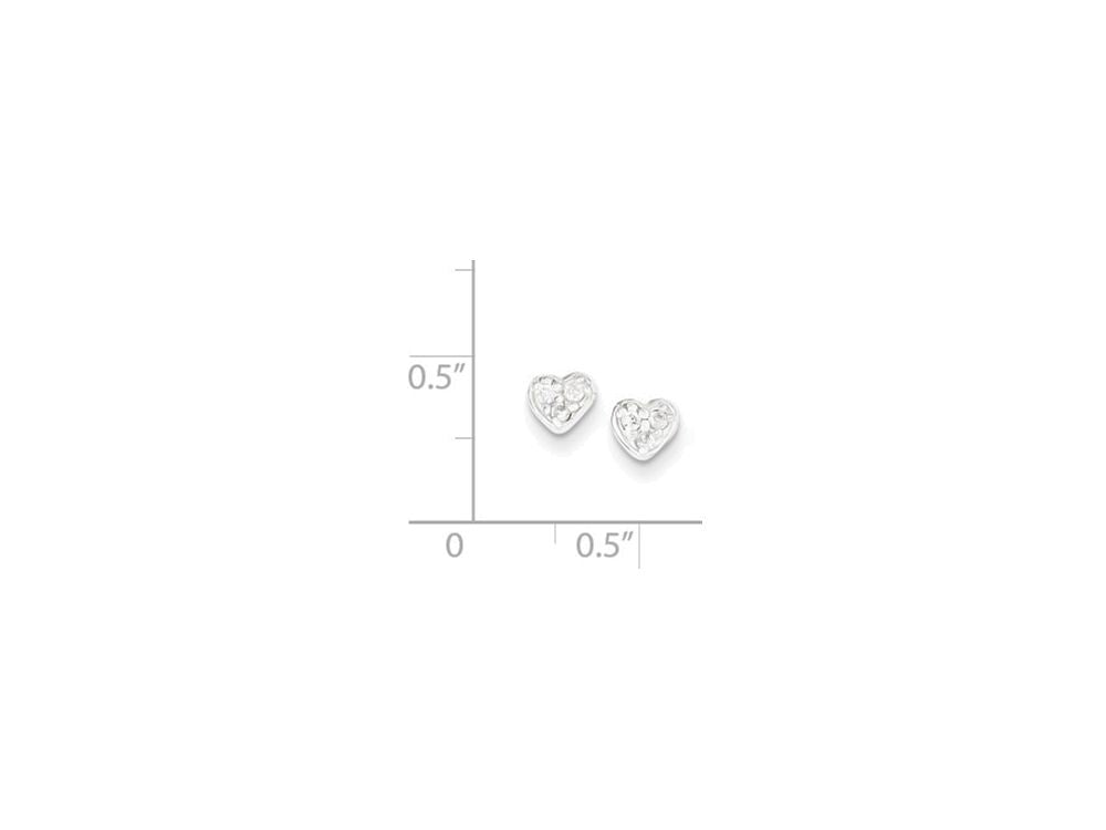 FJC Finejewelers Sterling Silver Cubic Zirconia Heart Post Earrings
