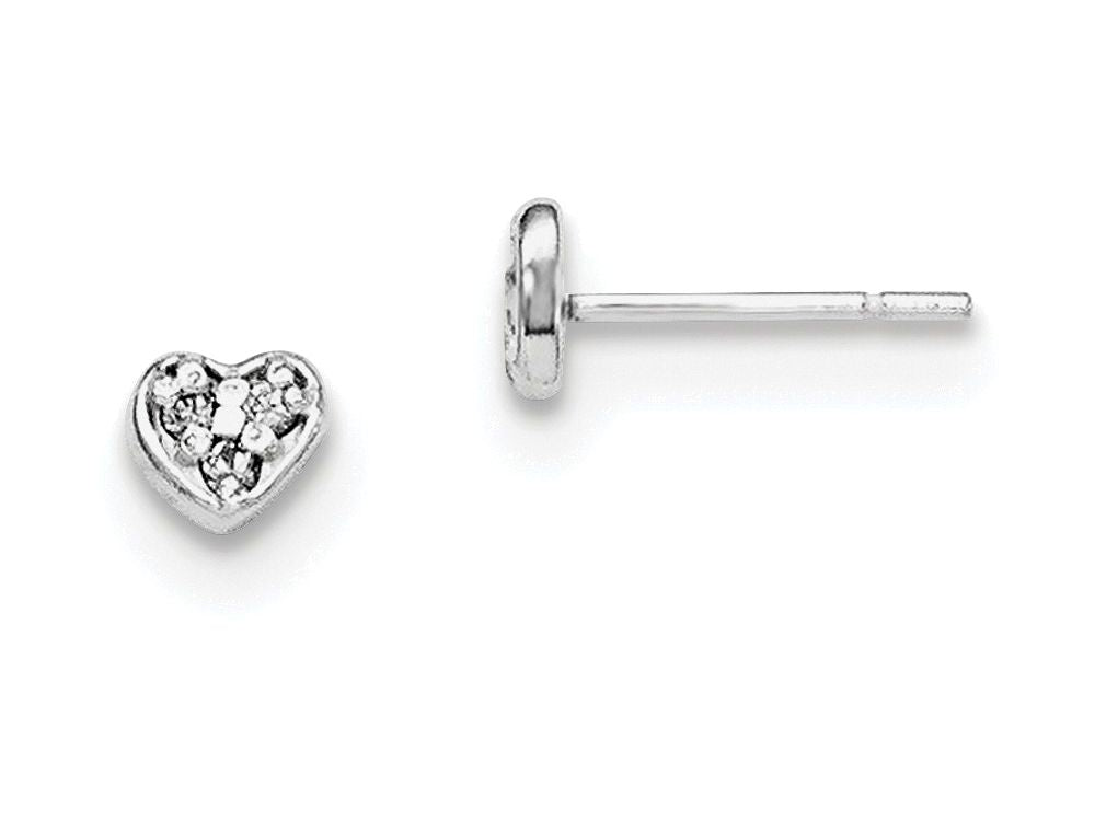 FJC Finejewelers Sterling Silver Cubic Zirconia Heart Post Earrings