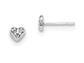 FJC Finejewelers Sterling Silver Cubic Zirconia Heart Post Earrings