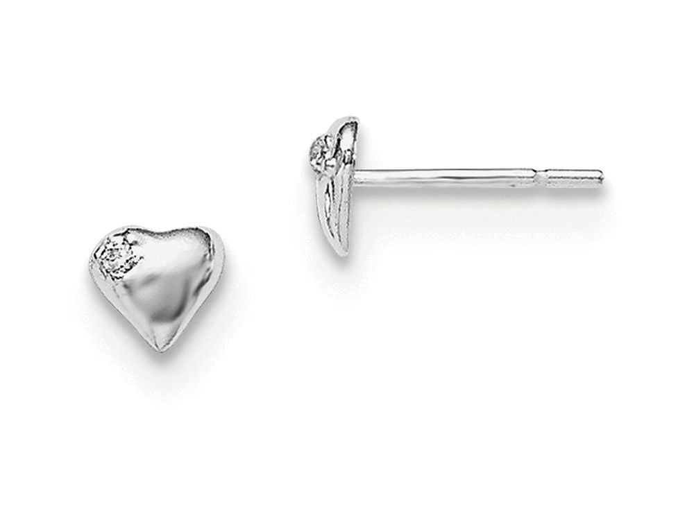 FJC Finejewelers Sterling Silver Heart With Cubic Zirconia Post Earrings