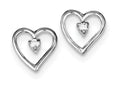 FJC Finejewelers Sterling Silver Cubic Zirconia Polished Heart Post Earrings