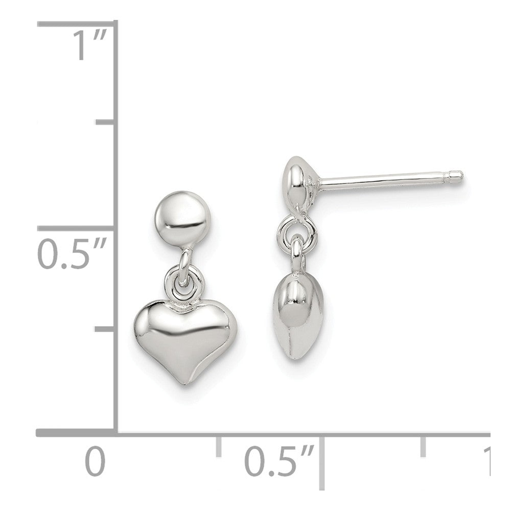 FJC Finejewelers Sterling Silver Dangle Heart Post Earrings