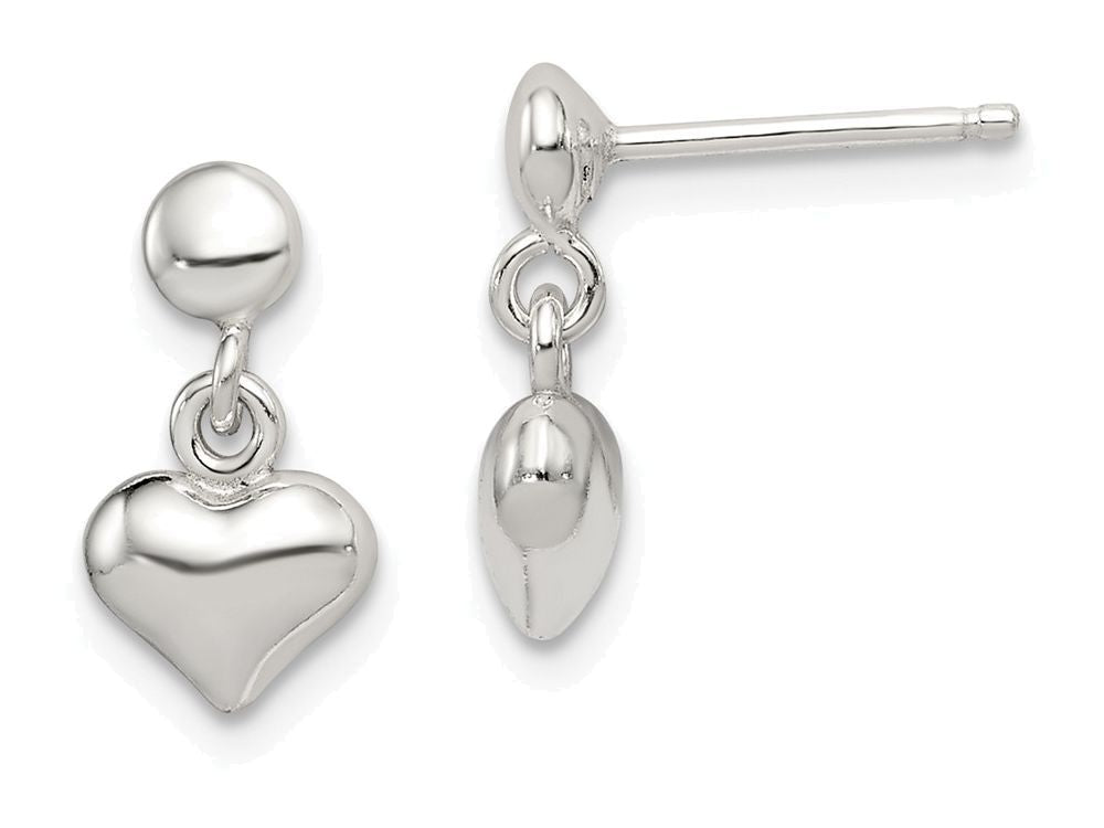 FJC Finejewelers Sterling Silver Dangle Heart Post Earrings
