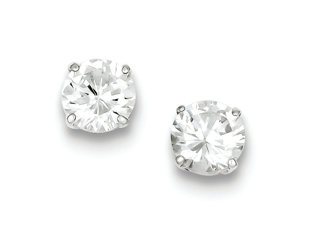 FJC Finejewelers Sterling Silver Round Cubic Zirconia 8mm Post Earrings