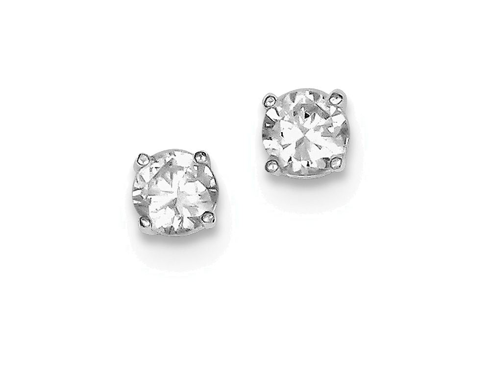 FJC Finejewelers Sterling Silver Round Cubic Zirconia 5mm Post Earrings