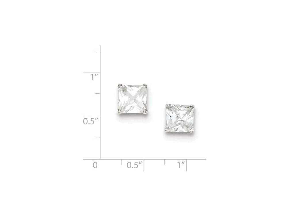 FJC Finejewelers Sterling Silver Cubic Zirconia 8mm Square Post Earrings