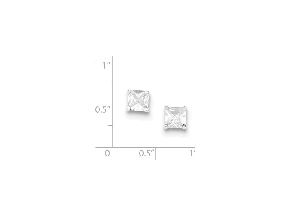 FJC Finejewelers Sterling Silver Cubic Zirconia 6mm Square Post Earrings