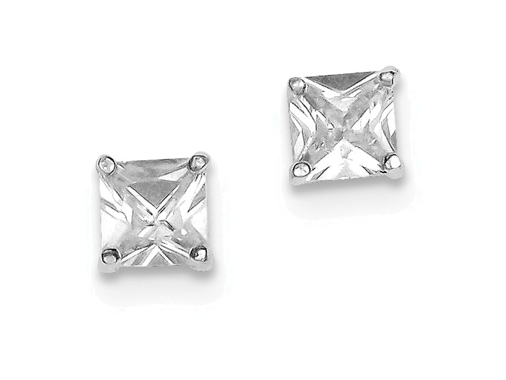 FJC Finejewelers Sterling Silver Cubic Zirconia 6mm Square Post Earrings