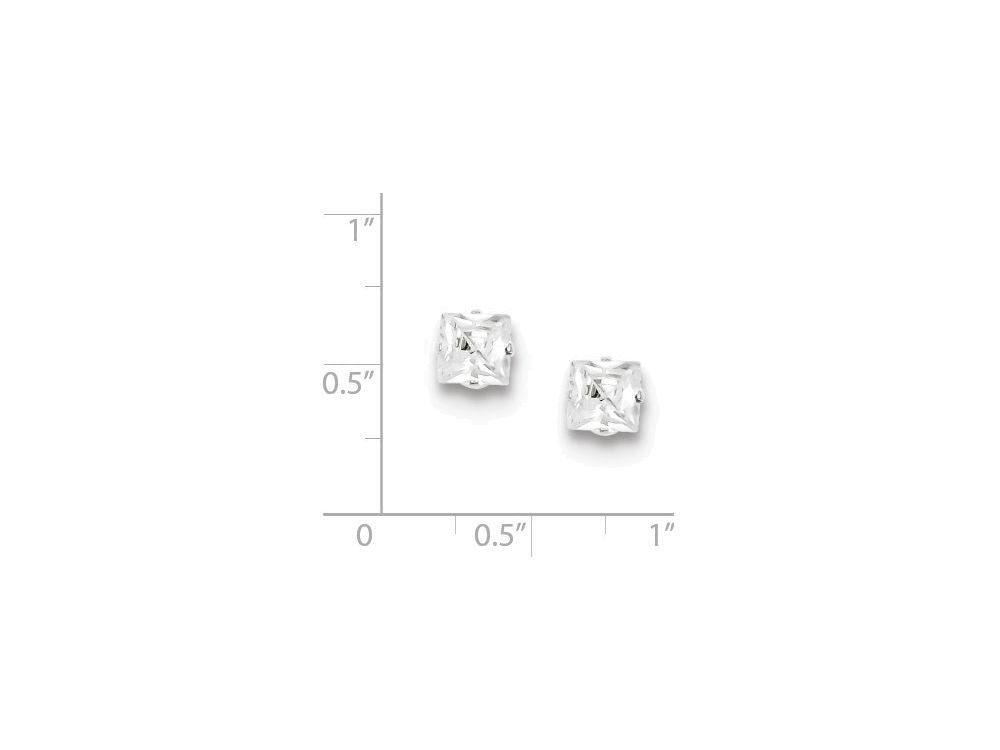 FJC Finejewelers Sterling Silver Cubic Zirconia 6mm Square Post Earrings