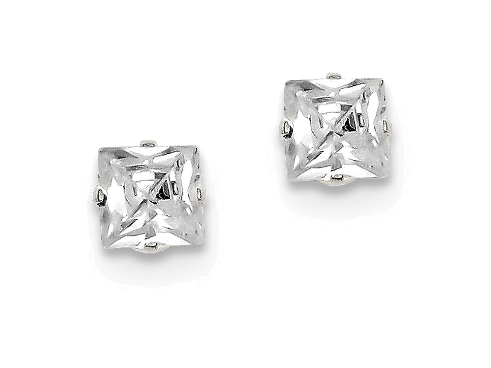 FJC Finejewelers Sterling Silver Cubic Zirconia 6mm Square Post Earrings