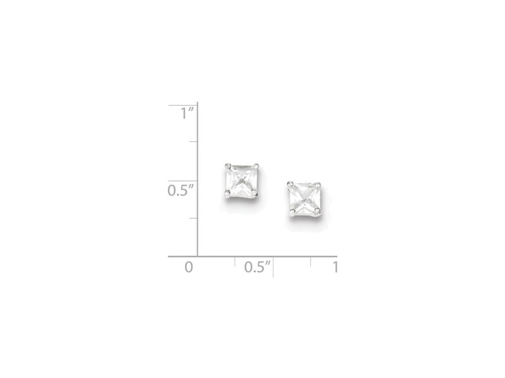 FJC Finejewelers Sterling Silver Cubic Zirconia 5mm Square Post Earrings