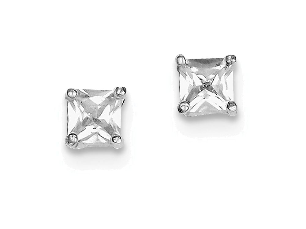 FJC Finejewelers Sterling Silver Cubic Zirconia 5mm Square Post Earrings