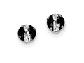 FJC Finejewelers Sterling Silver Black And White Colored Cubic Zirconia 6mm Round Post Earrings