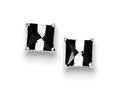 FJC Finejewelers Sterling Silver Black And White Colored Cubic Zirconia 5mm Square Post Earrings