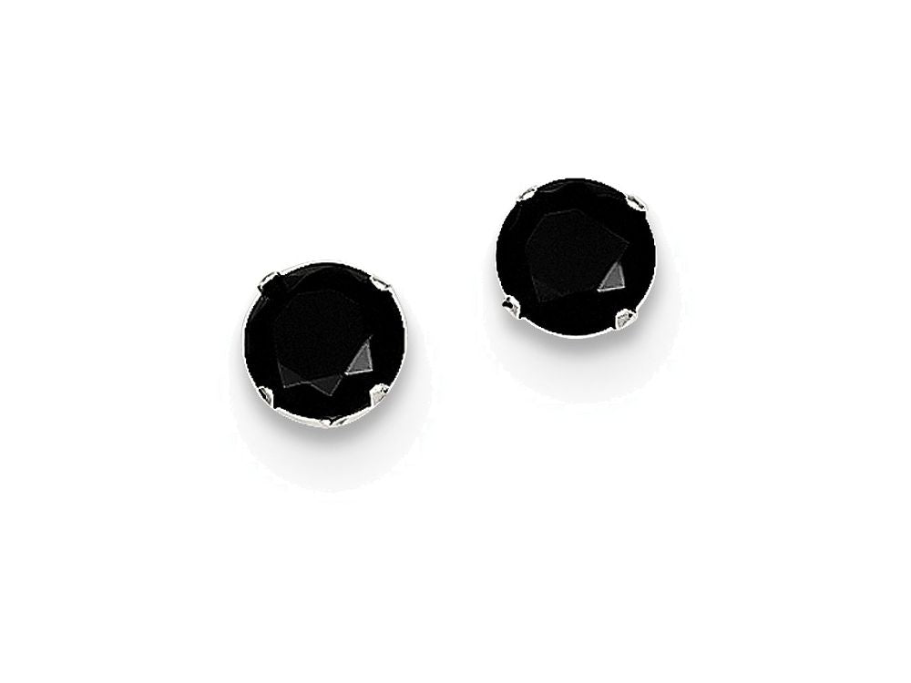 FJC Finejewelers Sterling Silver Black Cubic Zirconia 5mm Round Post Earrings