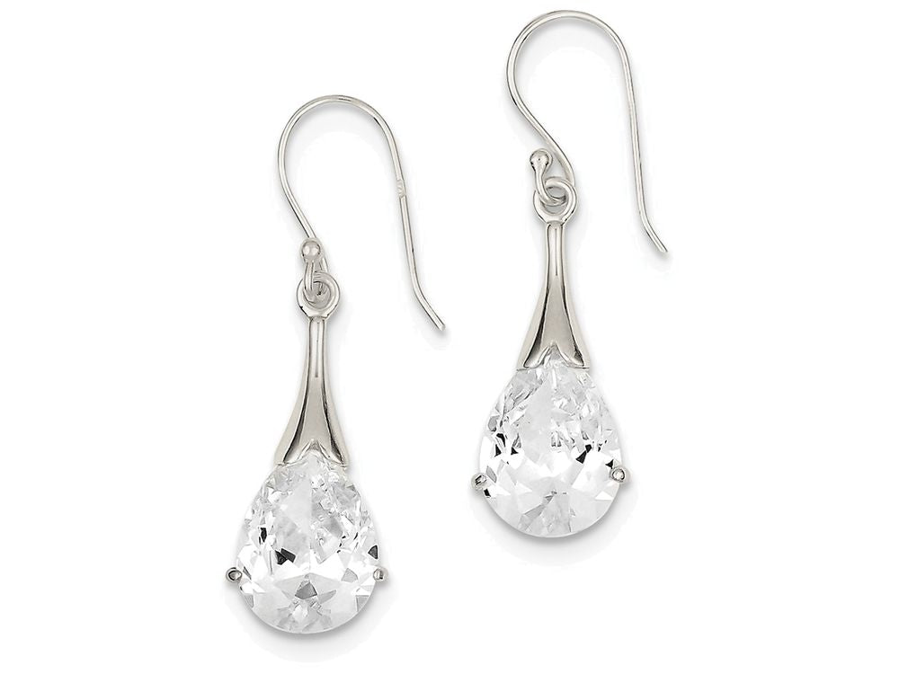 FJC Finejewelers Sterling Silver Cubic Zirconia Shepherd Hook Earrings