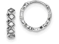 FJC Finejewelers Sterling Silver Cubic Zirconia Hinged Hoop Earrings