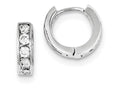 FJC Finejewelers Sterling Silver Cubic Zirconia Hinged Hoop Earrings