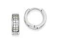 FJC Finejewelers Sterling Silver Cubic Zirconia Hinged Hoop Earrings