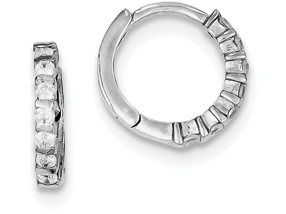 FJC Finejewelers Sterling Silver Cubic Zirconia Hinged Earrings