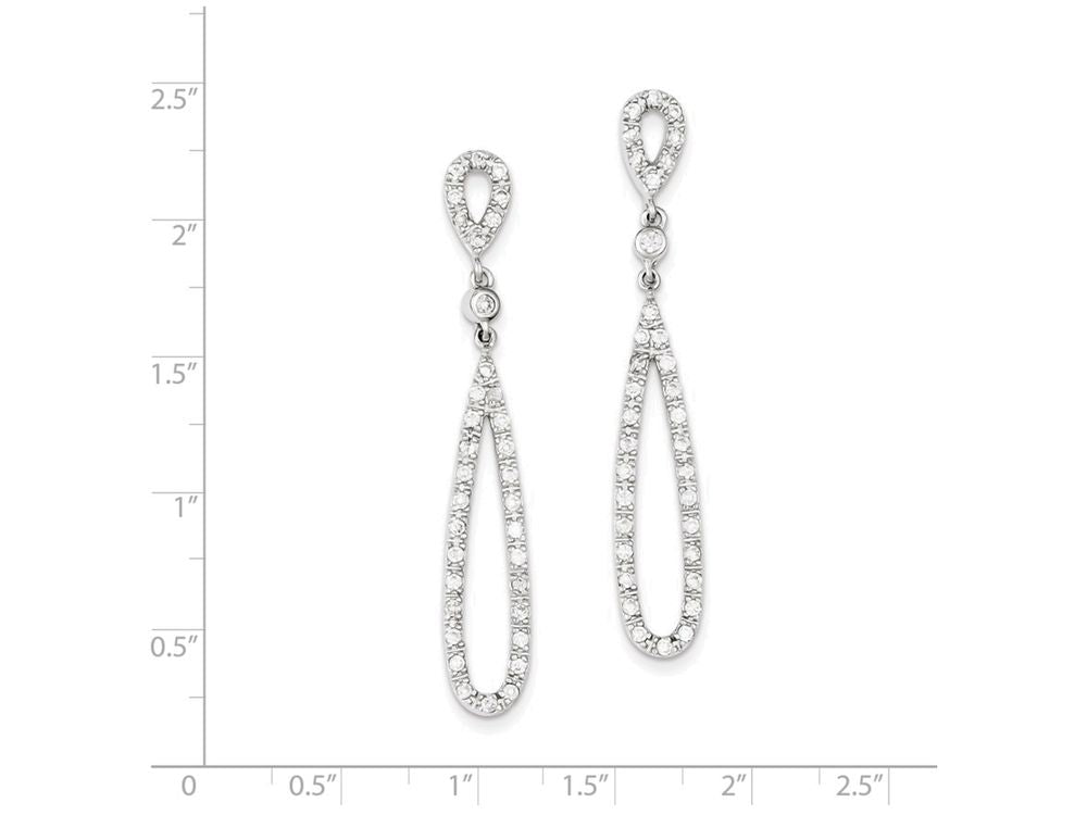 FJC Finejewelers Sterling Silver Cubic Zirconia Dangle Post Earrings