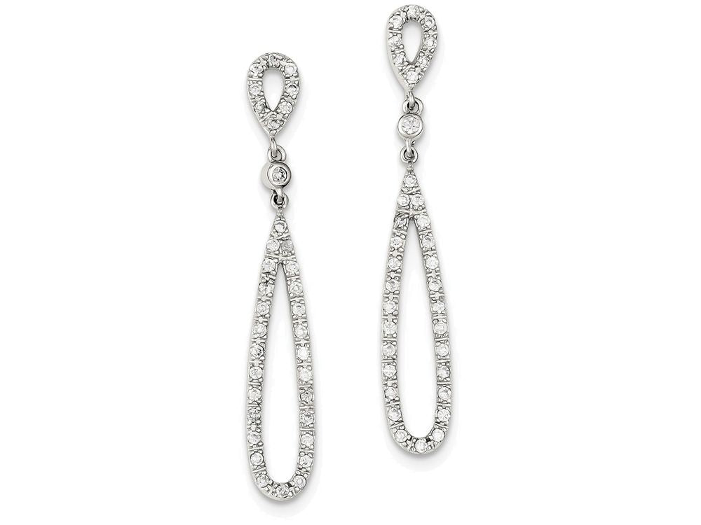FJC Finejewelers Sterling Silver Cubic Zirconia Dangle Post Earrings