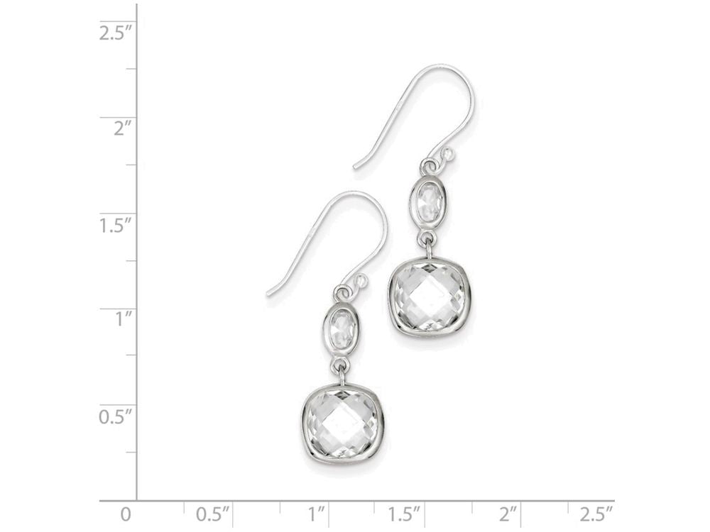 FJC Finejewelers Sterling Silver Cubic Zirconia Square Dangle Earrings