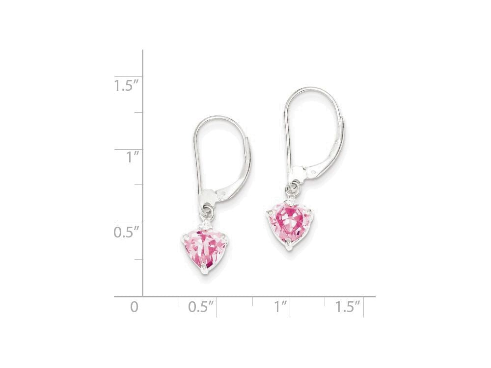 FJC Finejewelers Sterling Silver Pink Cubic Zirconia Leverback Dangle Earrings