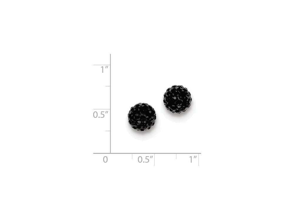 FJC Finejewelers Sterling Silver 8mm Black Cubic Zirconiaech Crystal Post Earrings