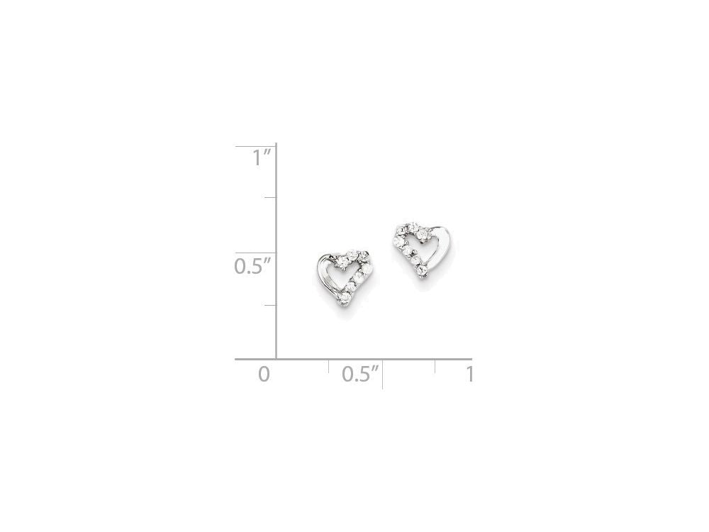 FJC Finejewelers Sterling Silver Cubic Zirconia Heart Post Earrings