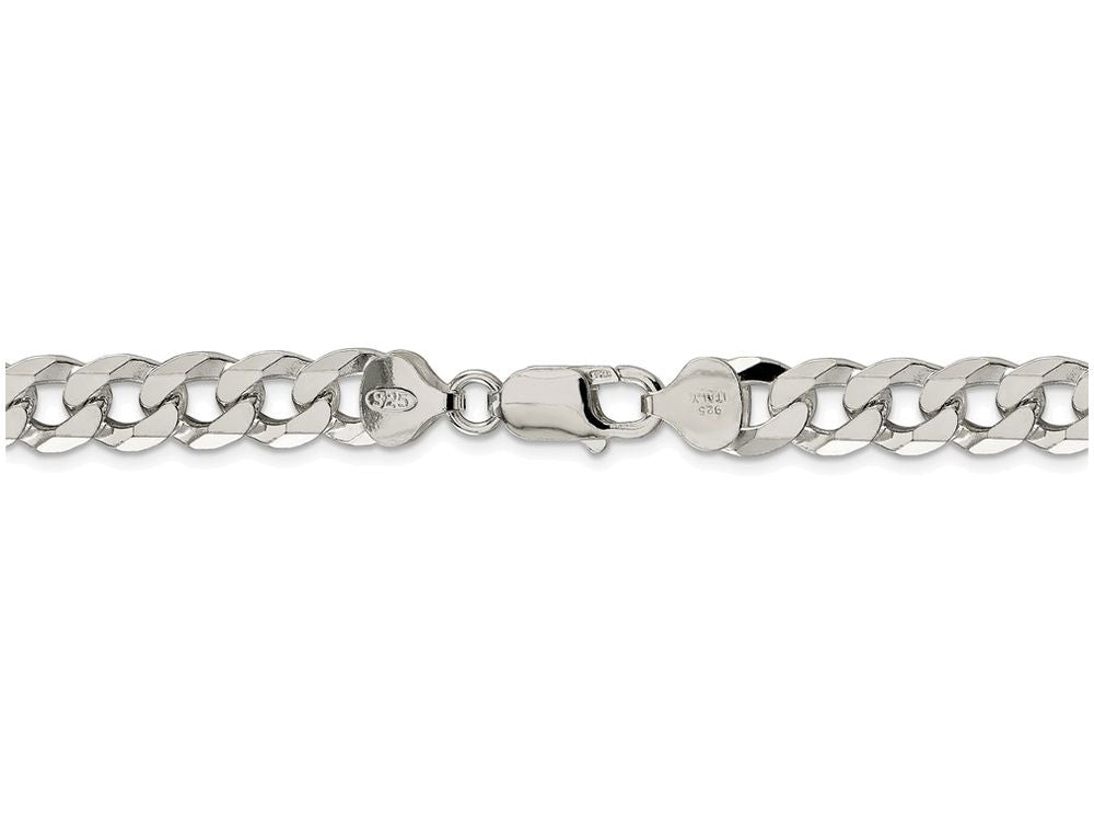 FJC Finejewelers 18 Inch Sterling Silver 8.5mm Beveled Curb Chain Necklace