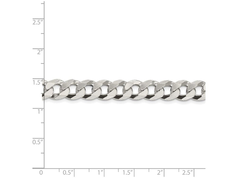 FJC Finejewelers 18 Inch Sterling Silver 8.5mm Beveled Curb Chain Necklace