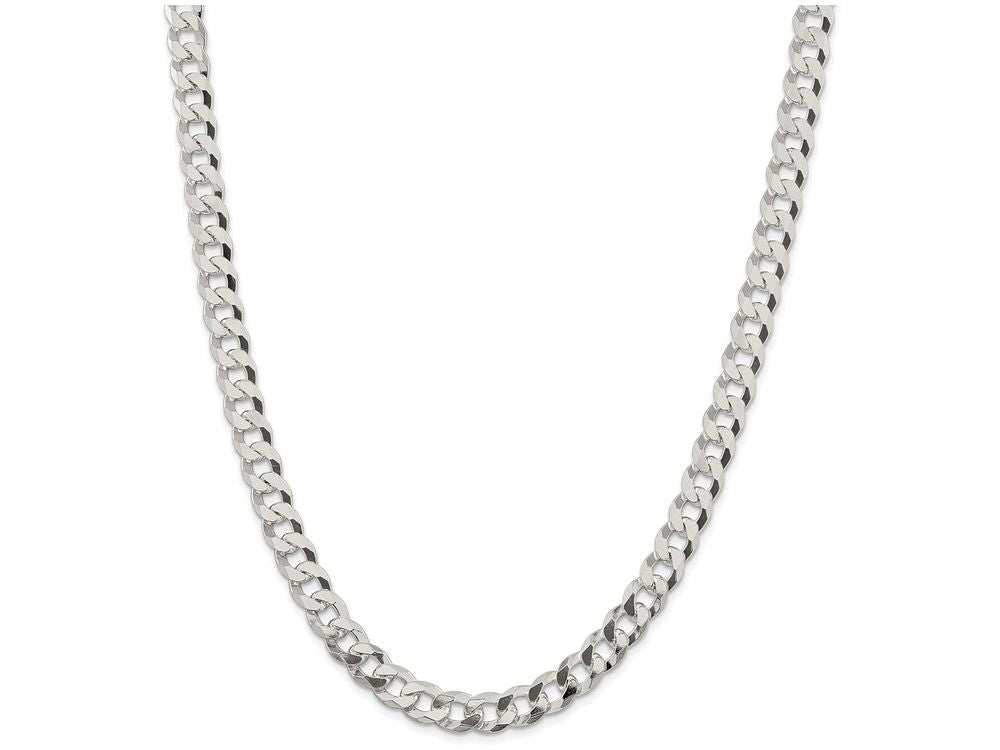 FJC Finejewelers 18 Inch Sterling Silver 8.5mm Beveled Curb Chain Necklace