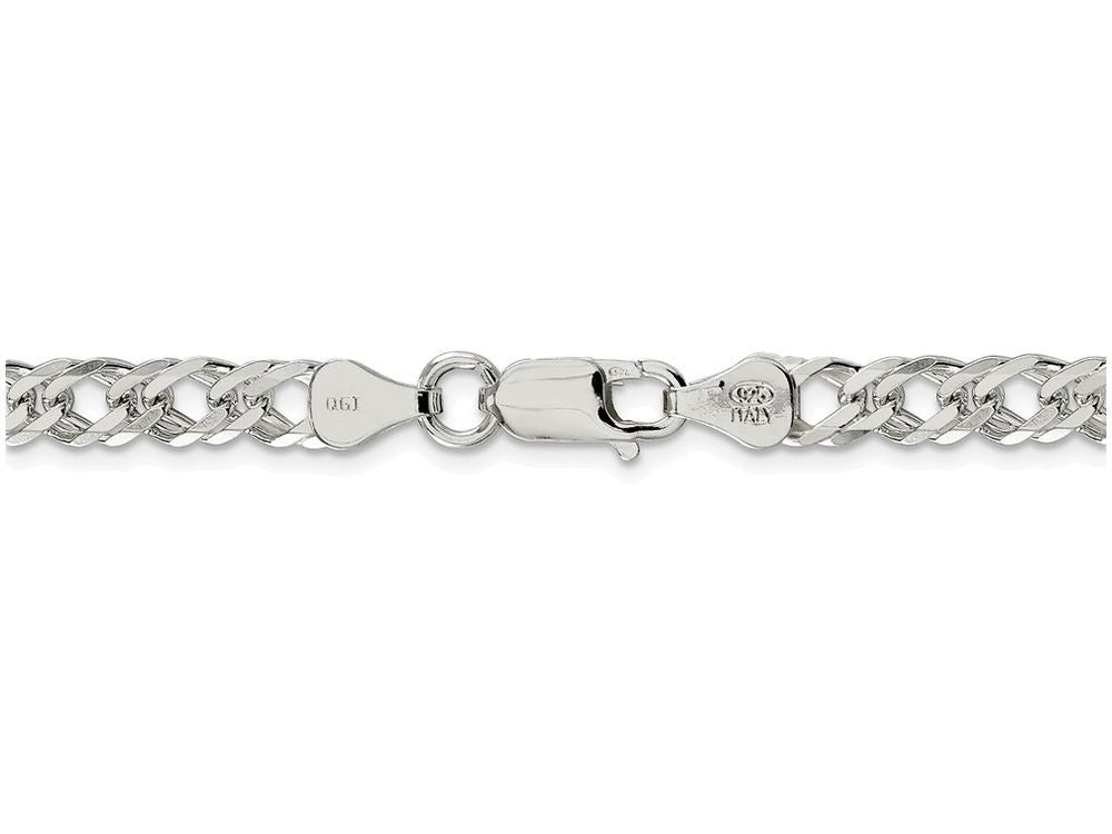 FJC Finejewelers 18 Inch Sterling Silver 5.25mm Double 6 Side bright-cut Flat Link Chain Necklace