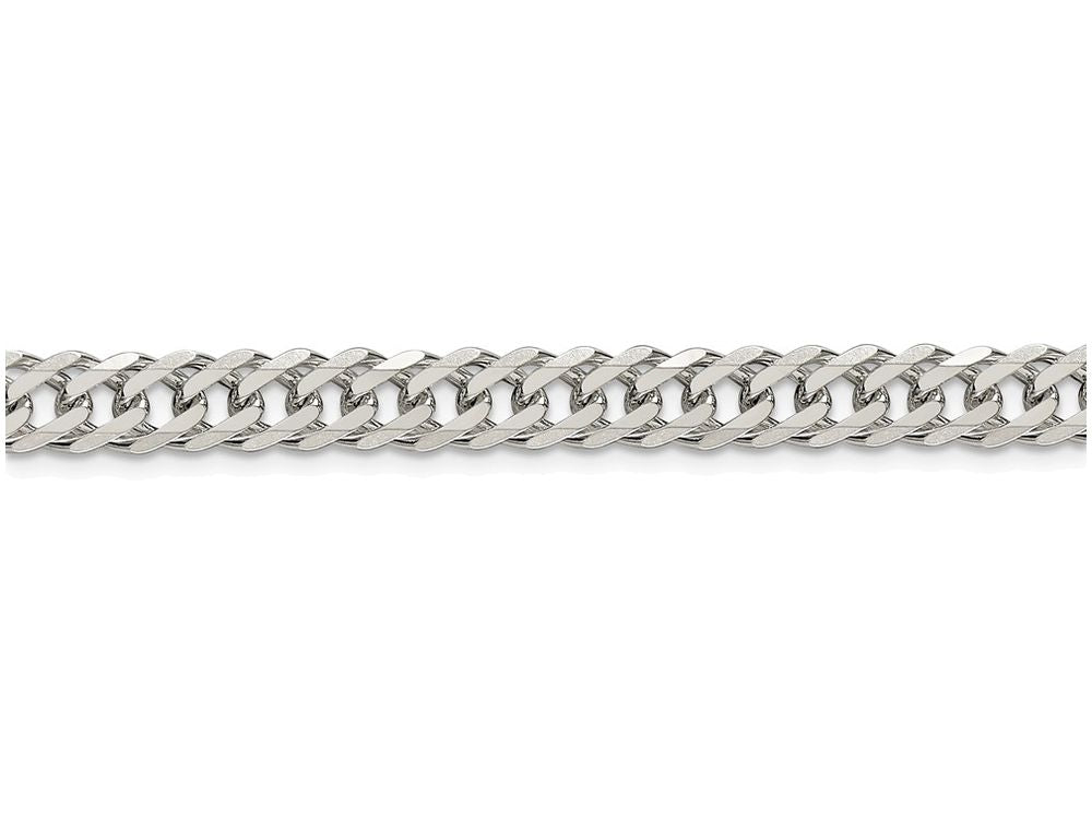 FJC Finejewelers 18 Inch Sterling Silver 6.25mm Double 6 Side bright-cut Flat Link Chain Necklace