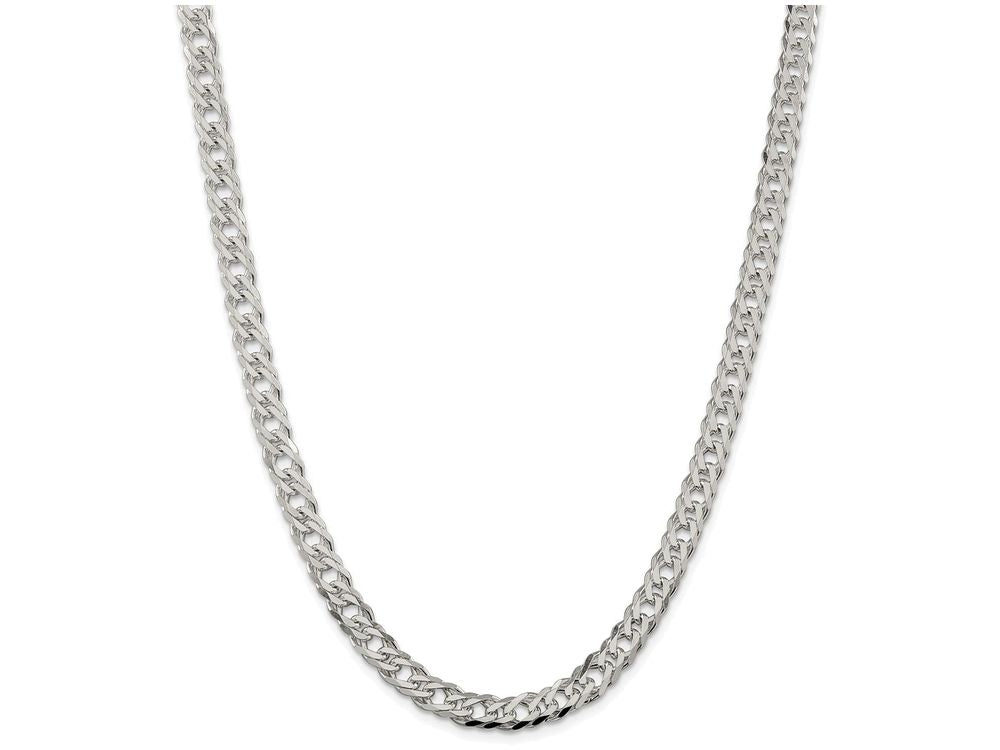 FJC Finejewelers 18 Inch Sterling Silver 6.25mm Double 6 Side bright-cut Flat Link Chain Necklace