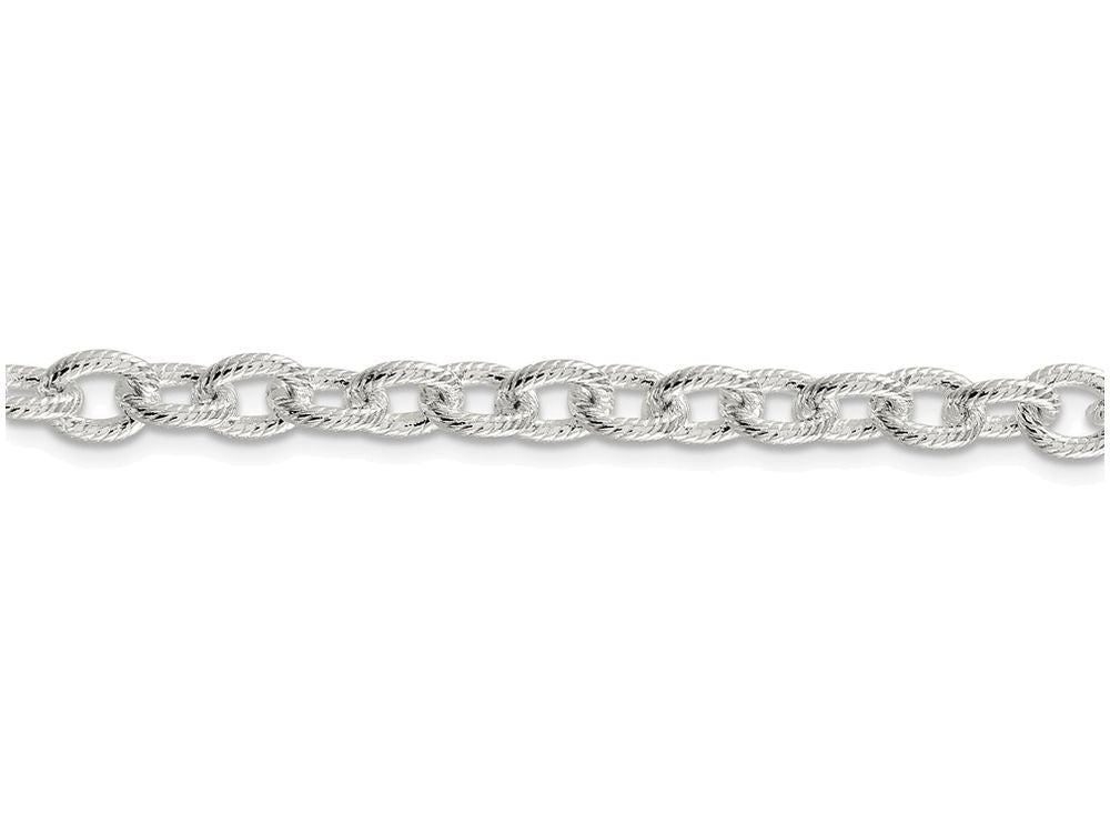 FJC Finejewelers 16 Inch Sterling Silver 6.25mm Fancy Rolo Chain Necklace