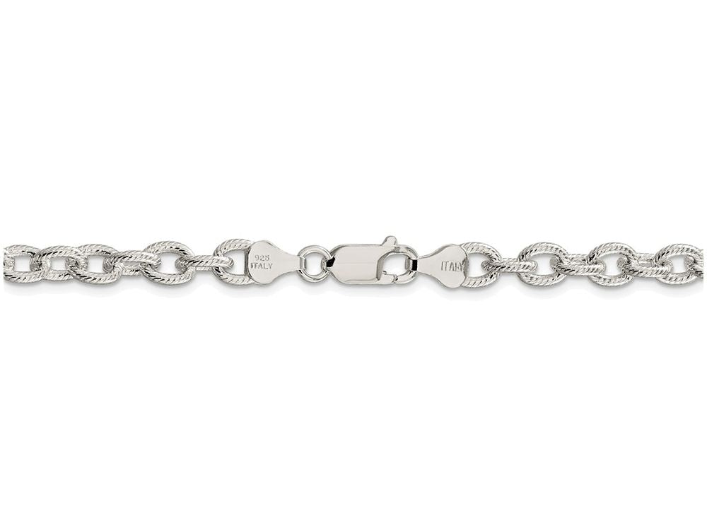 FJC Finejewelers 16 Inch Sterling Silver 6.25mm Fancy Rolo Chain Necklace