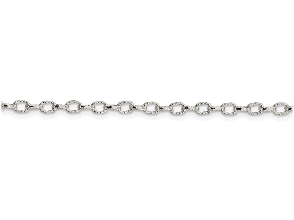 FJC Finejewelers 16 Inch Sterling Silver 3mm Fancy Rolo Chain Necklace