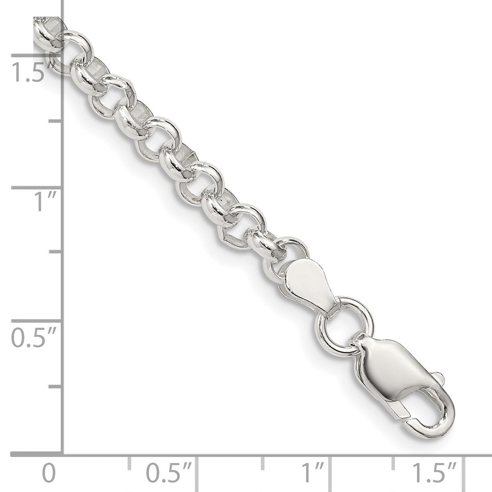 Amore LaVita Sterling Silver 4.75mm Half Round Belcher Bracelet 8 inches